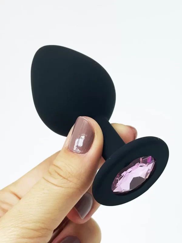 Plug anal em silicone aveludado - M - Imagem 2