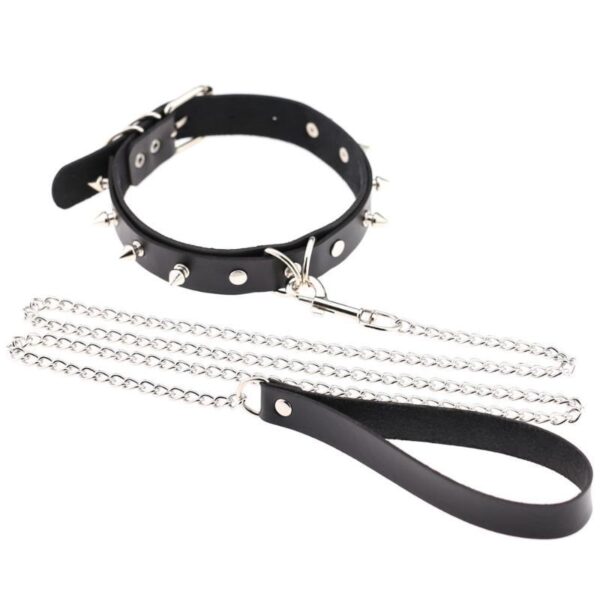 Choker Gargantilha Com guia - BDSM