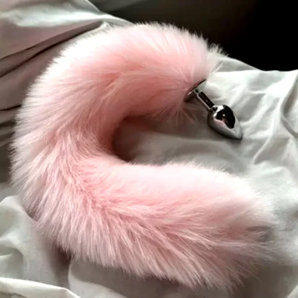 Plug Anal Rabo de Raposa Rosa "P" - Imagem 2